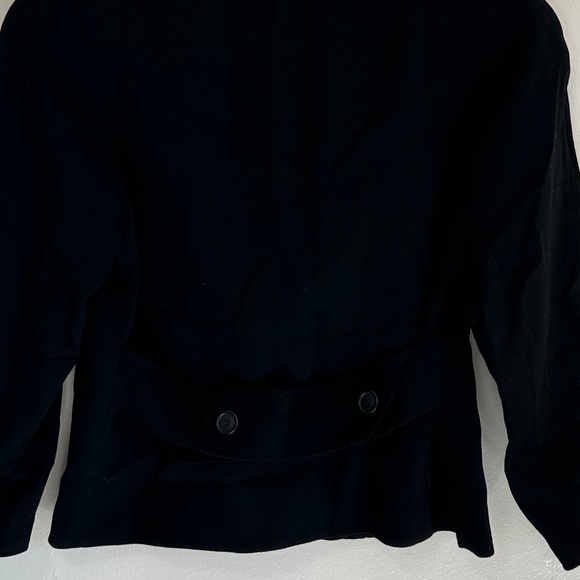 Vintage Daniel Hechter Cinched Waist Wool Black Blazer, 80s Jacket, Size 8 - Picture 8 of 8